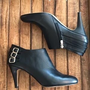Vince Camuto black leather booties